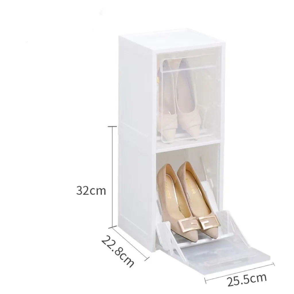 Multi Use DIY Plastic 12 Cube Shoe Rack, Shoes Cabinet Black with Magnetic Door transparent shoe storage box for homePopular