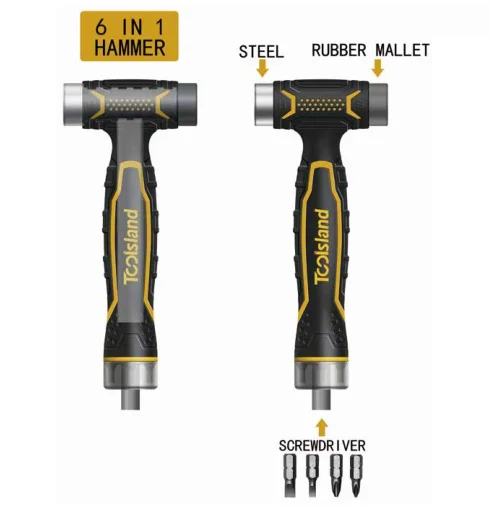 6-in-1 Hammer with Screwdriver  and Mallet