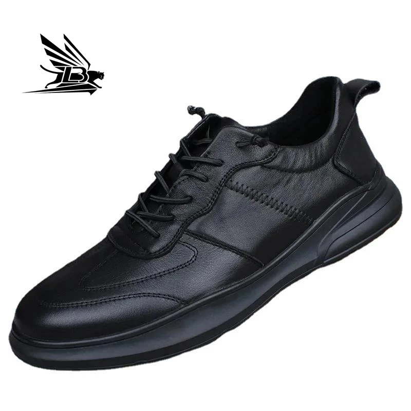 New Soft Leather Shoes for Men Korean Sports Casual Shoes with Light Breathable Features