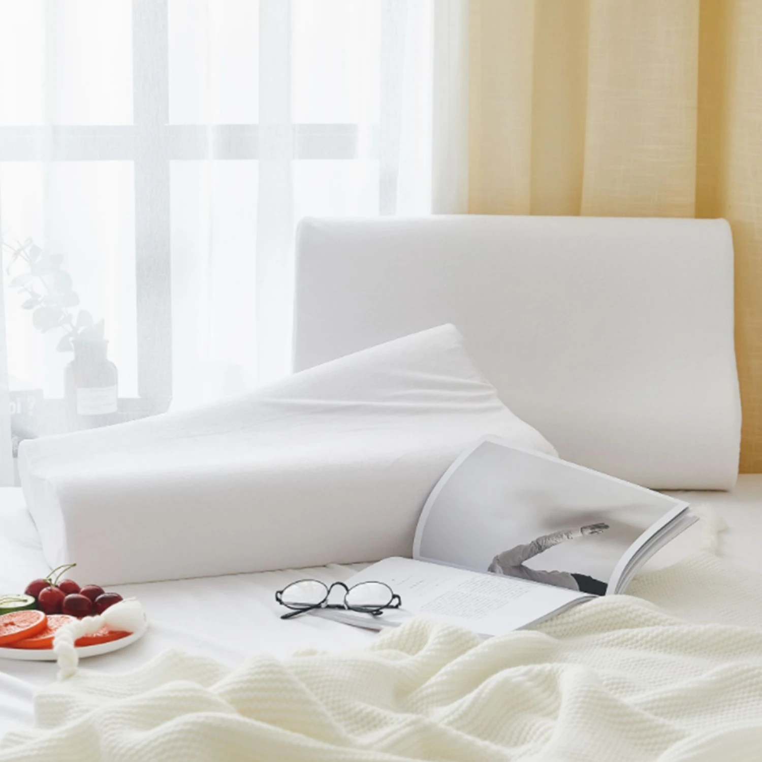 Hot-Selling Factory Direct Memory Foam Filler Pillows Soft Rectangular Polyester Seat Home Use Washable Removable Hotels