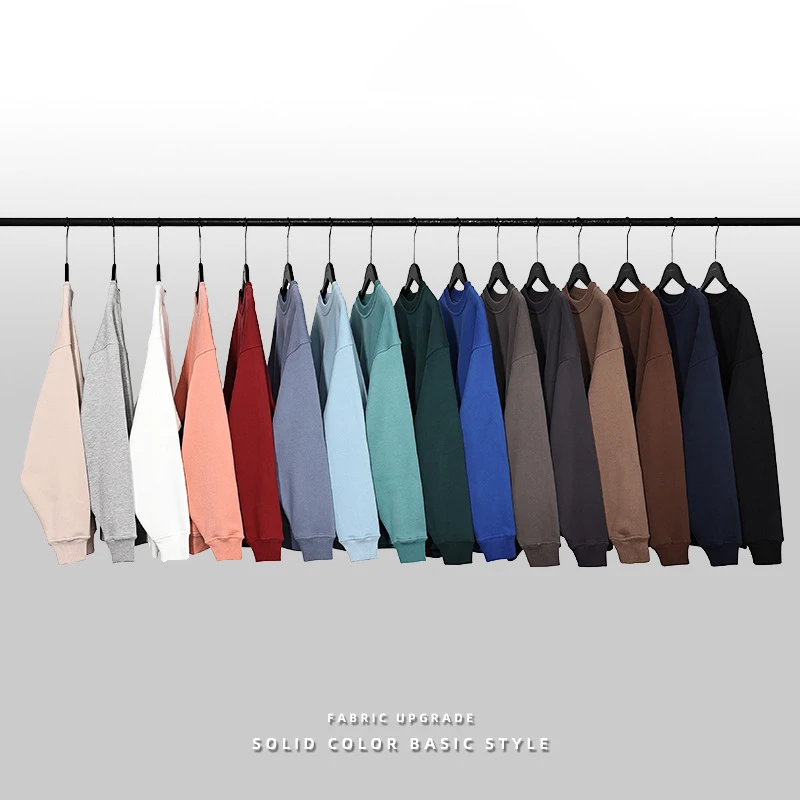 Classic Blank 100% Cotton Pullover Set Sportswear Custom Sweaters 350 Gsm Hoodies Loose Tracksuit For Summer Auttum