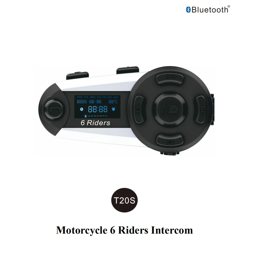 Ultra Long Endurance Motorcycle Bluetooth Helmet Intercom OLED Screen Voice Prompt