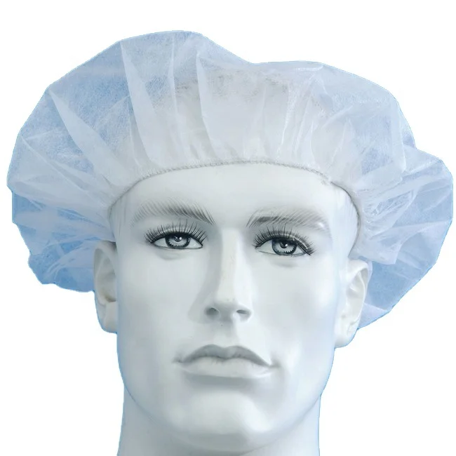 
Factory sale various soft feeling and comfortable blue white clean bouffant cap 