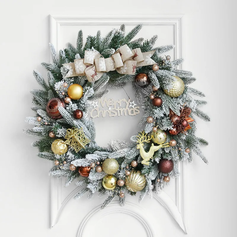 2024 PVC large decoration hand made artificial wreath bulk buy big christmas wreath door garland