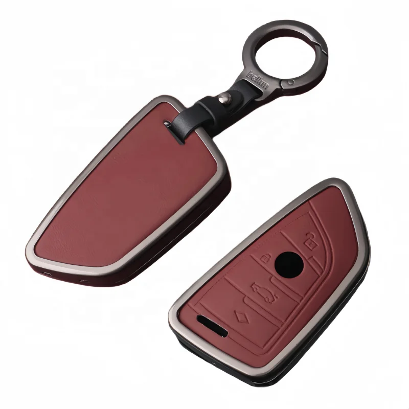 Zinc Alloy Leather Metal Car Key Cover For Bmw i8 2009 key e63 M X7 G20 G30 G11 F15 F16 G01 G02 F48 1 3 5 6 7 Series Auto Parts