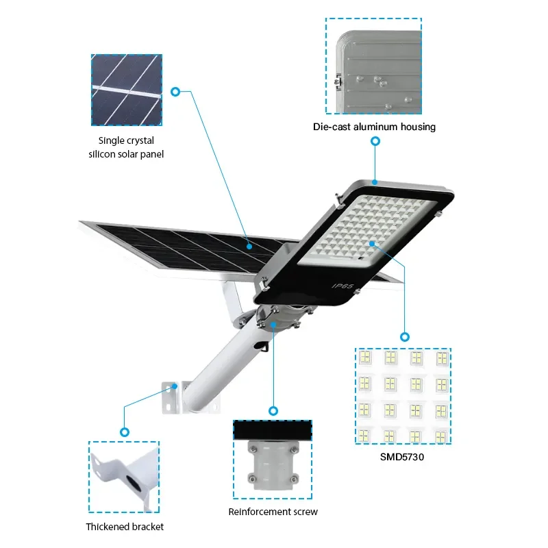 Smart SMD Human Body Induction 100w 200w 300w 400w Street Lighting Led Solar Powered Road Lamp