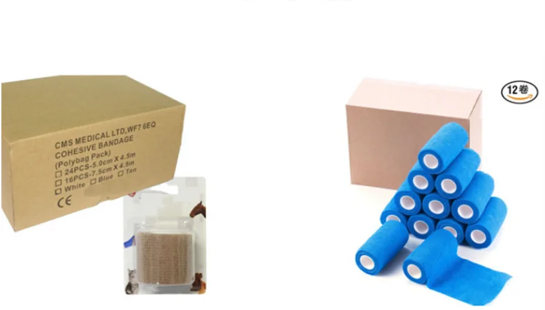 Free Sample CE Standard Self Adherent Cohesive Bandages, Adhesive Elastic Bandage With Multicolor (OEM Welcome)