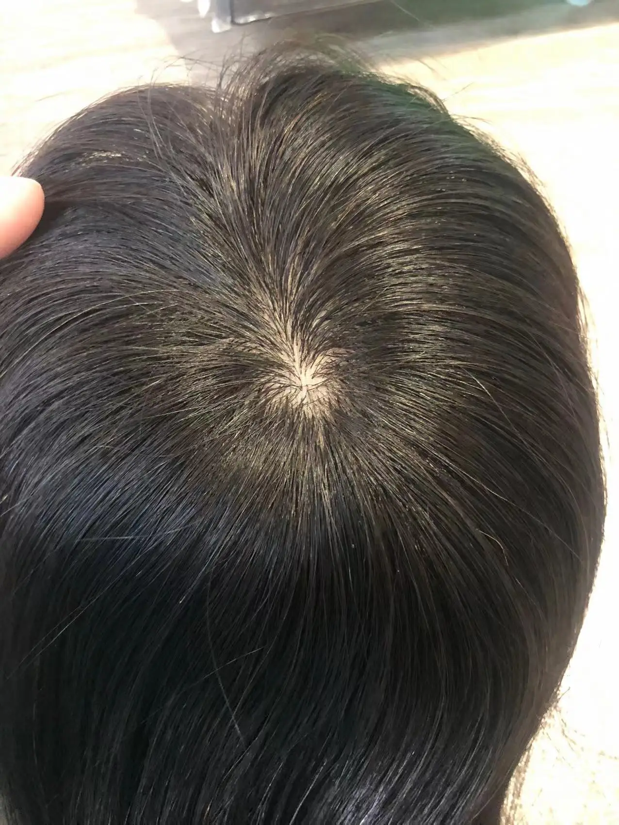 HQ Wholesale Price Clip in Extensions 100%  Human Hair Natural Hairline Women Patches Hand Made Silk Topper