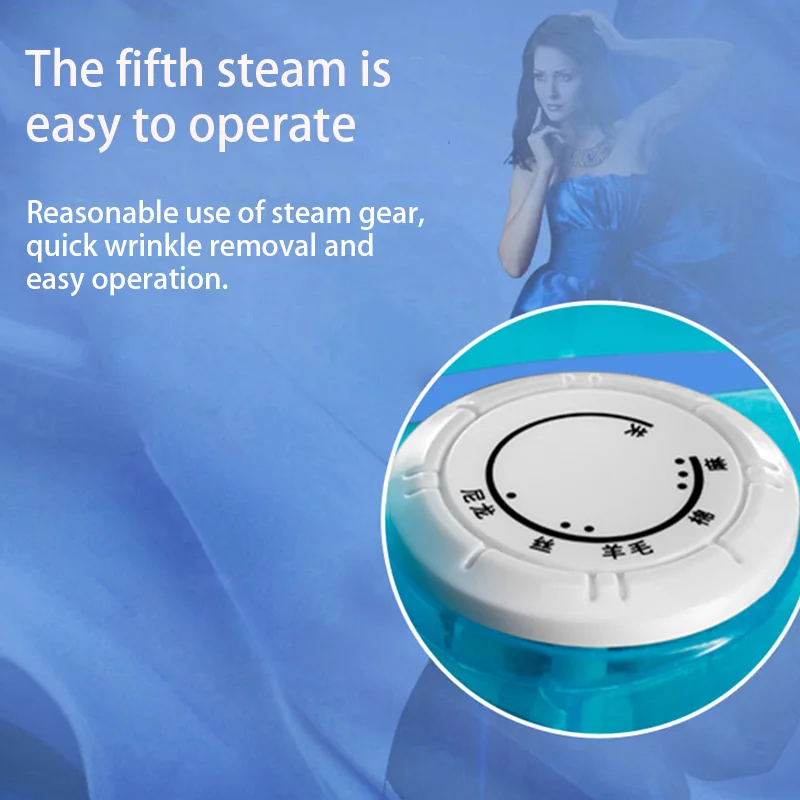 Electric Steam Iron For Clothes Hand-held Portable Wet And Dry Use Blue