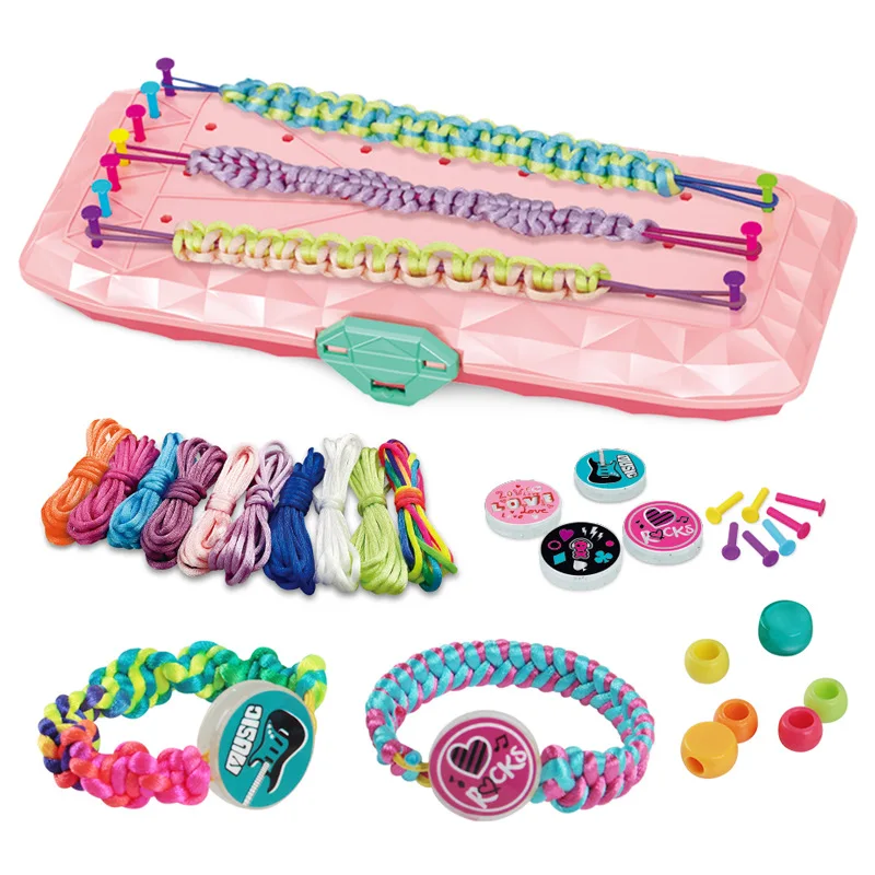 Girls DIY Bracelet Maker Toys with Beads Educational Plastic Loom for Crafts Jewelry Featuring DIY Bead for Creative Fun