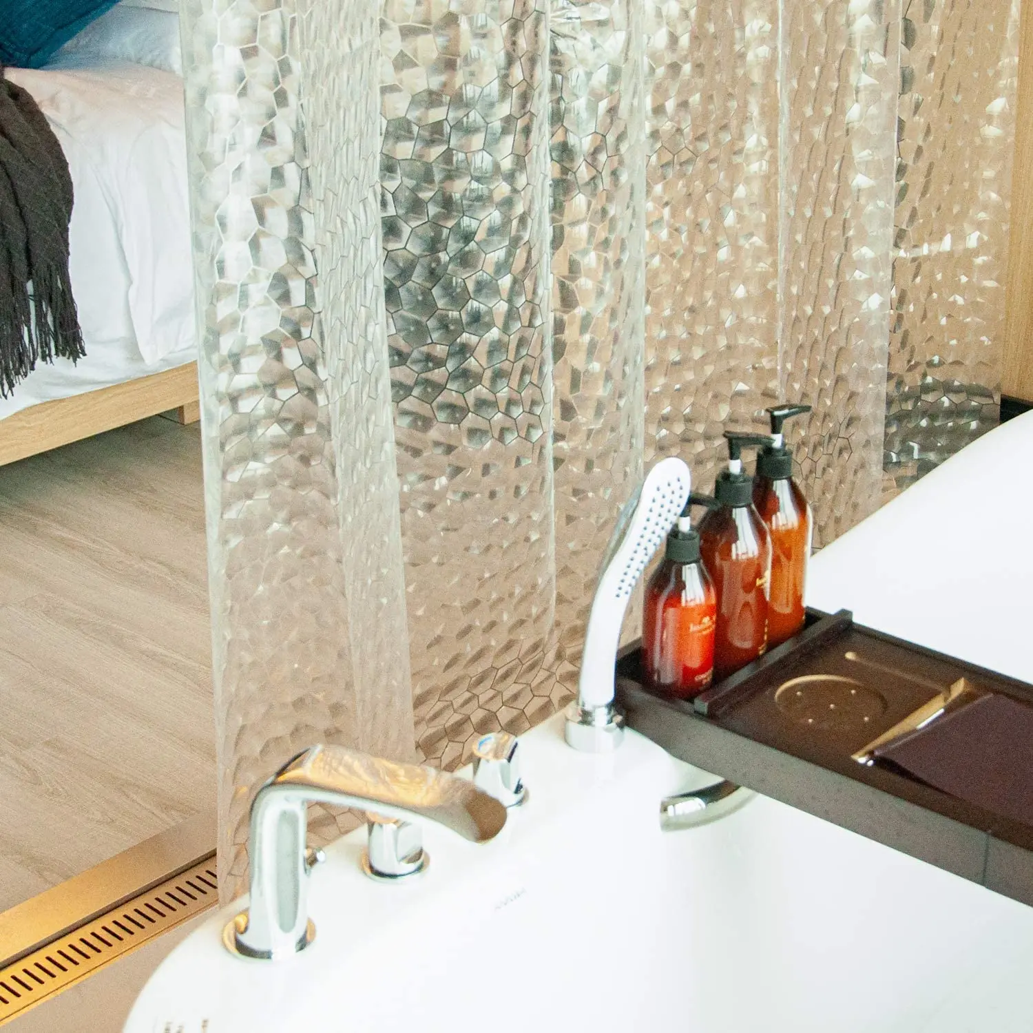 3D Water Cube Clear Bathroom Shower Curtains Shower Curtain Liner with Magnets Waterproof