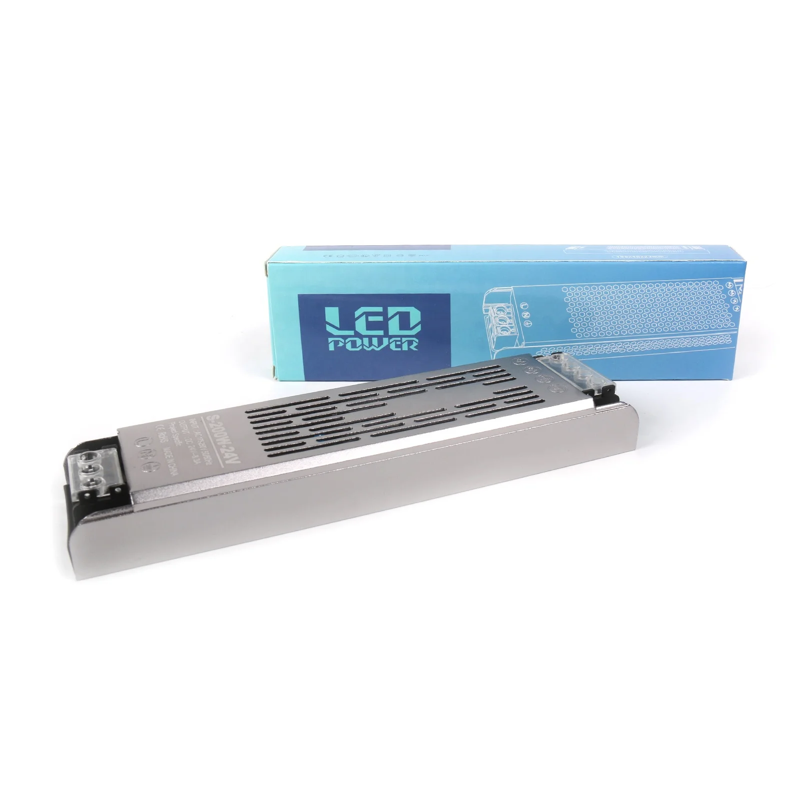 Ulter Thin LED Power Supply 60W 100W 150W 200W for Indoor LED Lighting IC Constant Voltage LED Transformer for Dream Color LED