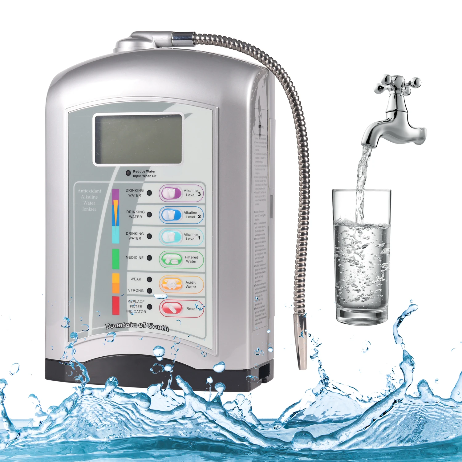 household water ionizer alkaline water machine with touch screen 6 levles ionized alkaline water