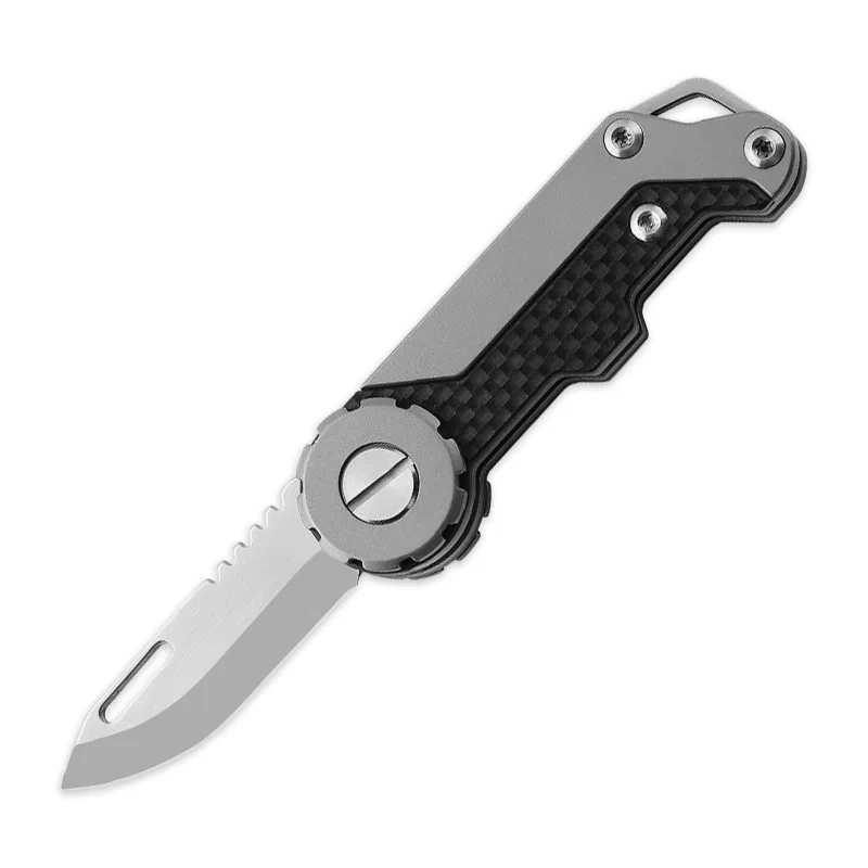 Titanium alloy knife multifunctional folding knife keychain portable express unpacking sharp mini pocket knife