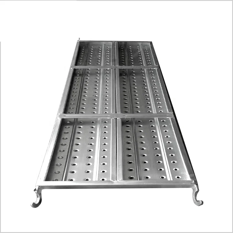 Material Zinc coated scaffolding construction deck  metal plank with hooks manufacture