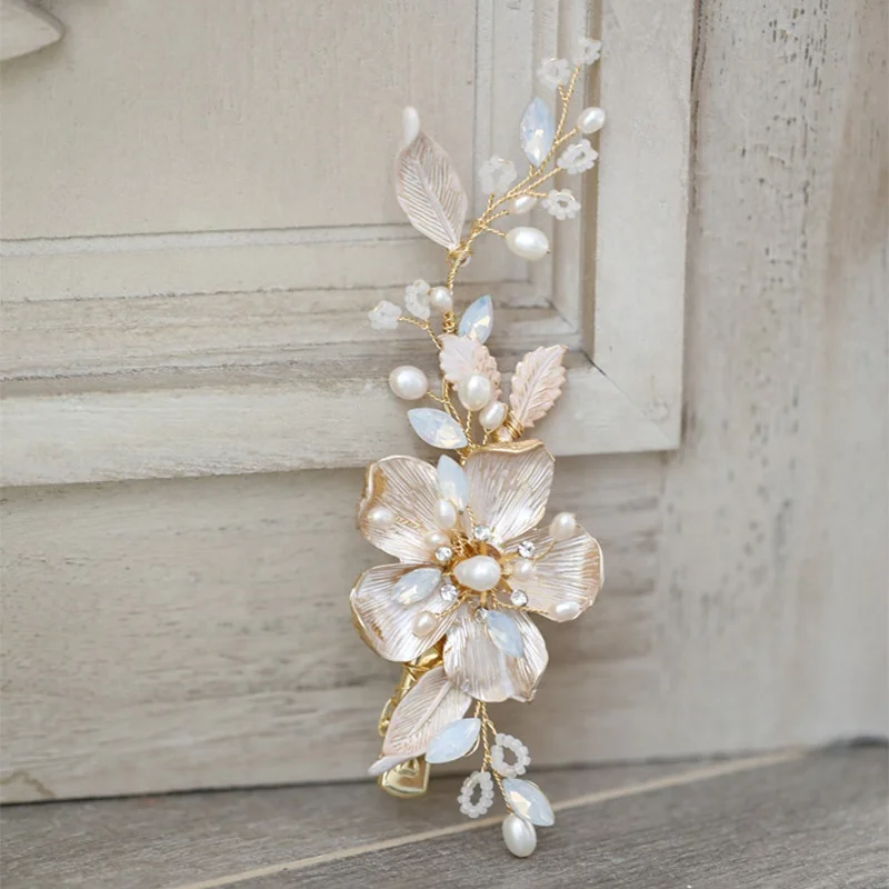 Wedding Hair Piece Freshwater Pearls Hair Clip Bridal Headpiece Hair Accessories Women Ornaments