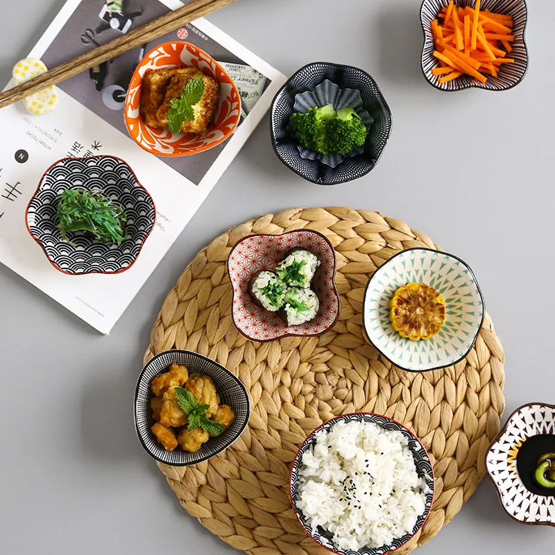 Japanese-style sauced vinegar dishes home underglaze color hotel restaurant dim sum dip seasoning dishes peanut dishes