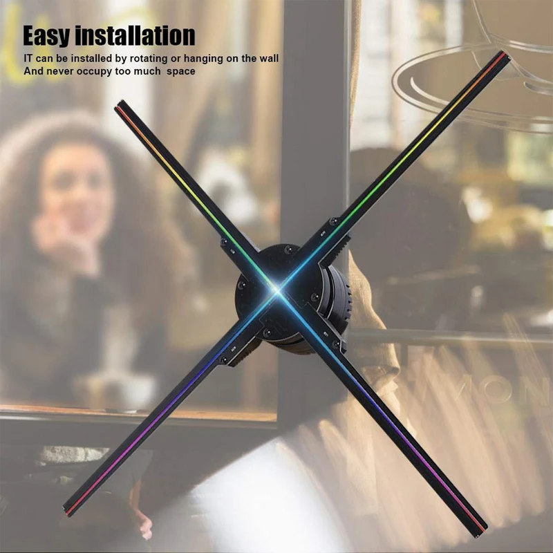 65cm 4 Blade High Resolution 3D LED Hologram Display Fan Holographic Display Advertising Machine
