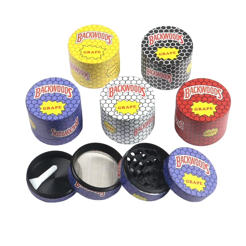 new design custom backwoods metal 50mm grinder tobacco 4-layer zinc alloy tobacco grinder