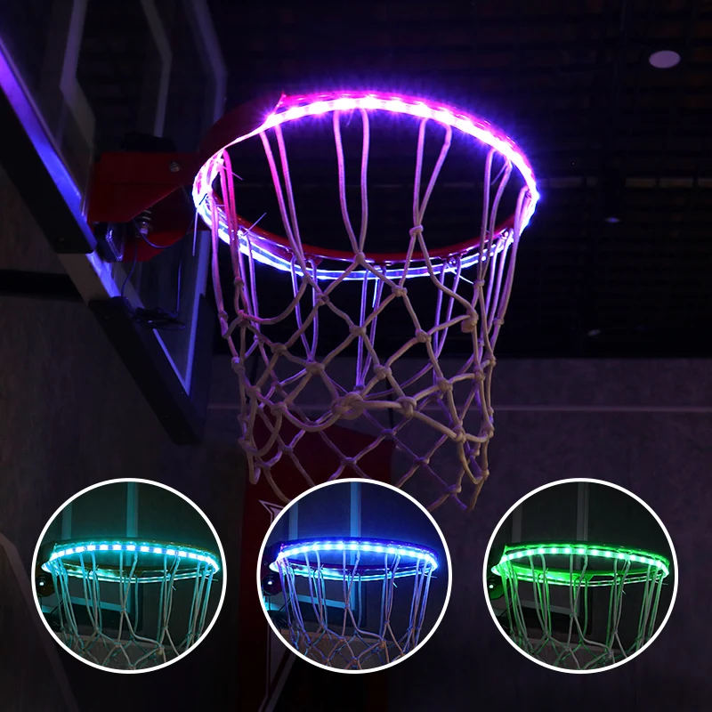 LED Basketball Lights for Hoop Outdoor 4 Colors Change Remote Control Basketball Rim LED Light