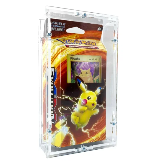 Hot Selling Transparent Stackable Acrylic Pokemoned Tcg Box Booster Display Protector With Magnetic Lid