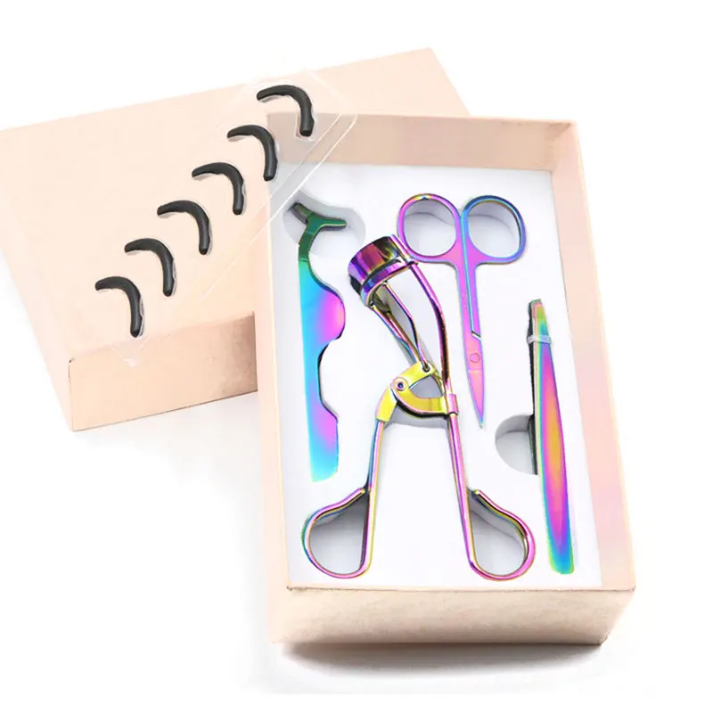 4-pieces Stainless Steel Eyelash Curler Eyelash Applicator Eyelash Curler Kit Professional