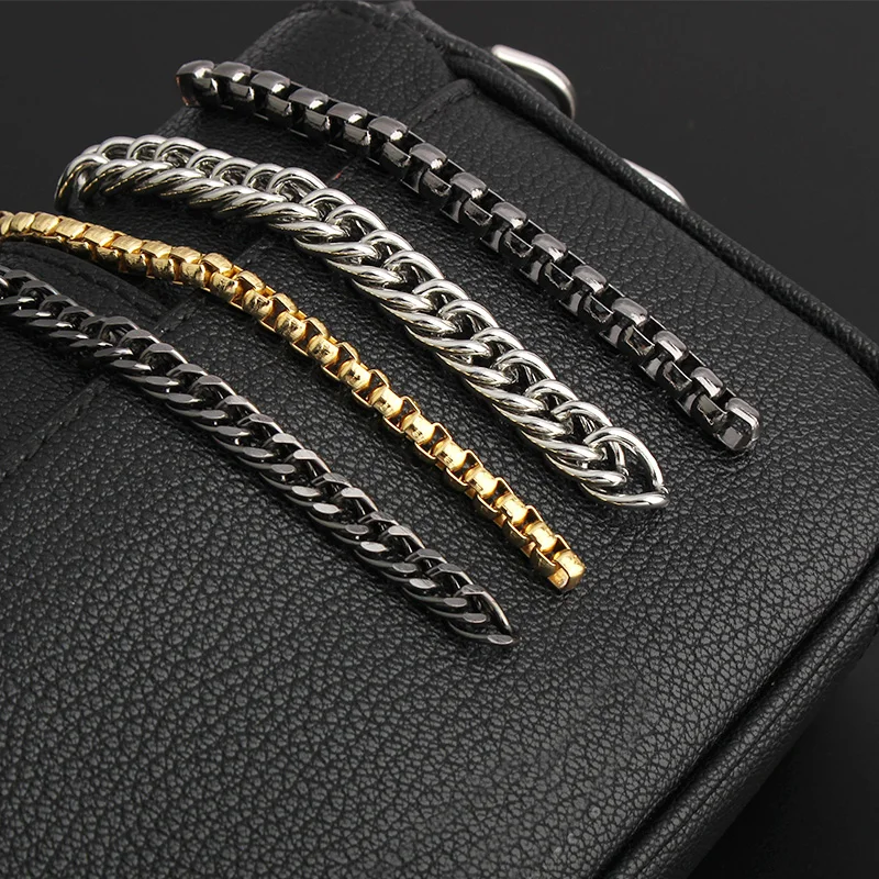 Custom Rainbow Color Fashion Shoulder Metal Alloy Chunky Bag Chain Strap Purse Chain For Handbag Leather