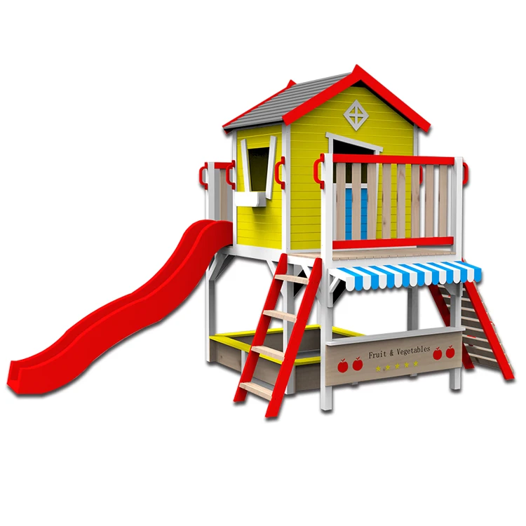 
Hot Selling Droad Wooden Kids Outdoor Playhouses with Kitchen Toys and Sandbox  (62263399411)