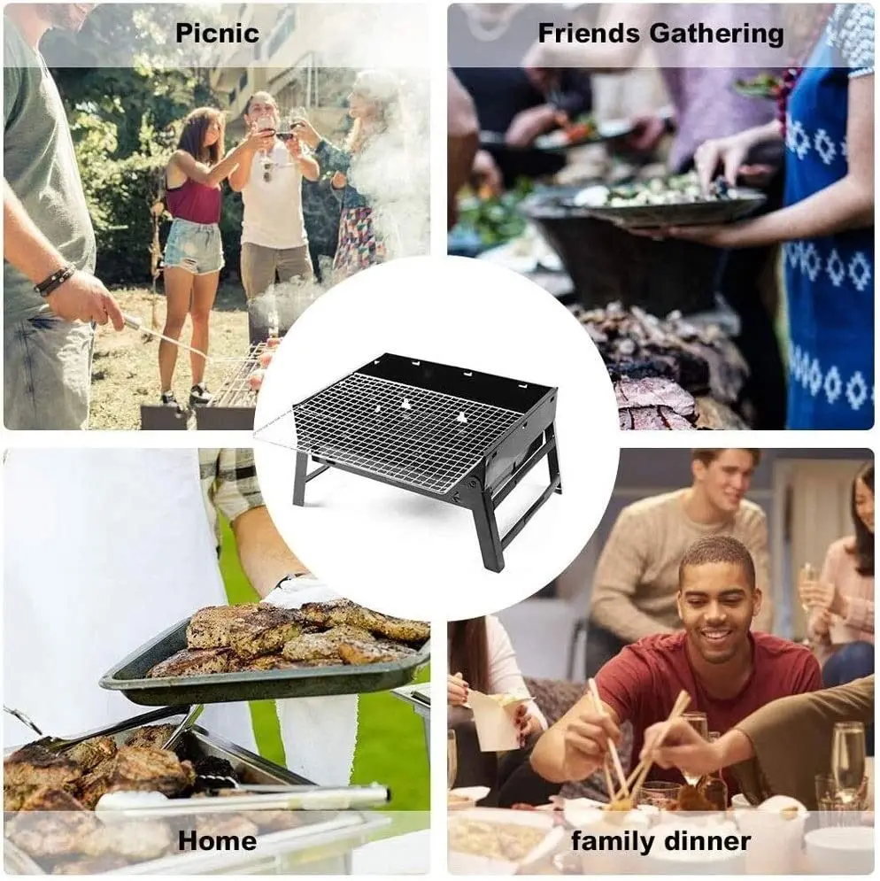 Alocs Portable Barbecue BBQ Grill Outdoor Wood Stove parrillas para barbacoa Picnic Garden Backyard Camping Charcoal Grills