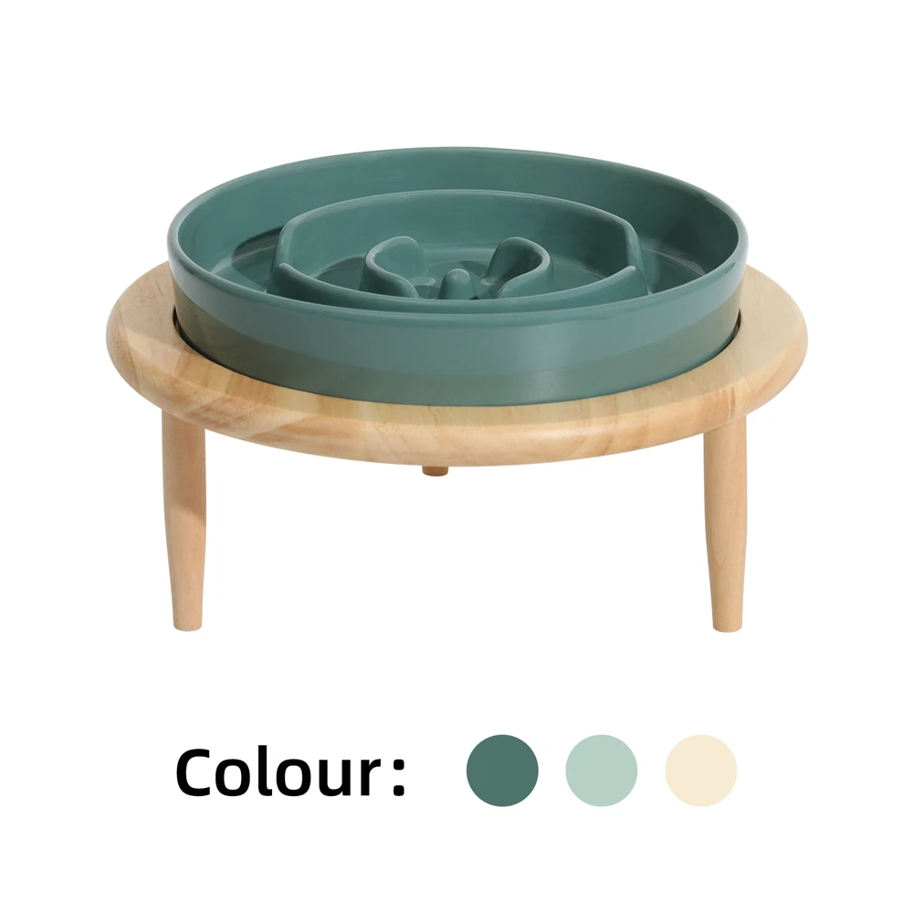 Slow Raised Ceramic Dog Bowl Elevated Food Dog Pot Non-Slip Tall Stand Pet Feeder For Medium Big Dog Plate Amazon Ebay Supplier