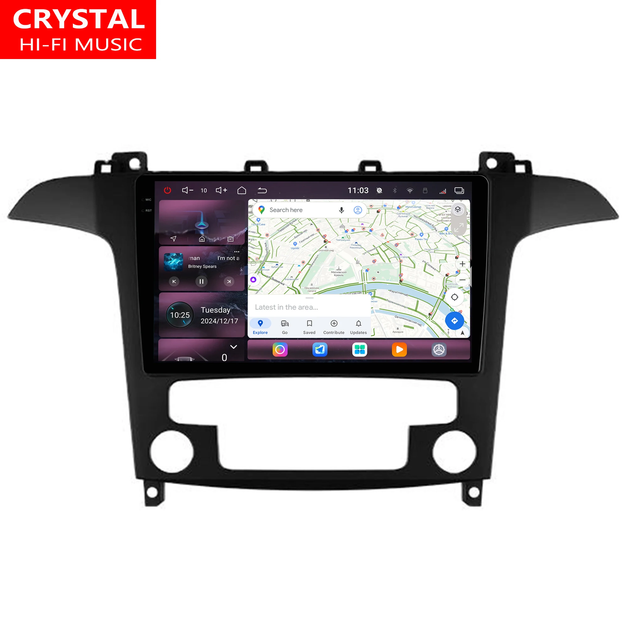 Автомагнитола Hi-Fi аудио для FORD S-MAX2007-2008 9 5 дюймов DVD-плеер экран Android 2k CarPlay DSP 2 DIN видео оптический