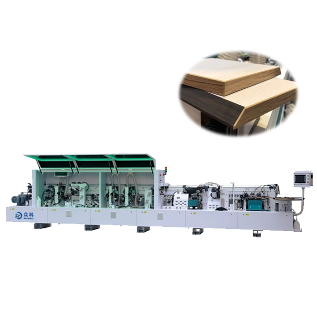 ZK полностью автоматическая 45 градусов МДФ отделка полировка предварительно фрезерный конических и прямые станок для облицовывания кромок