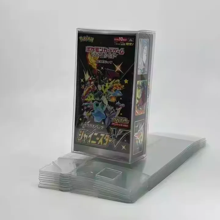 Dustproof PVC Pokemon Japanese High End Booster Box Plastic Protector Case Protective Box Display Showcase