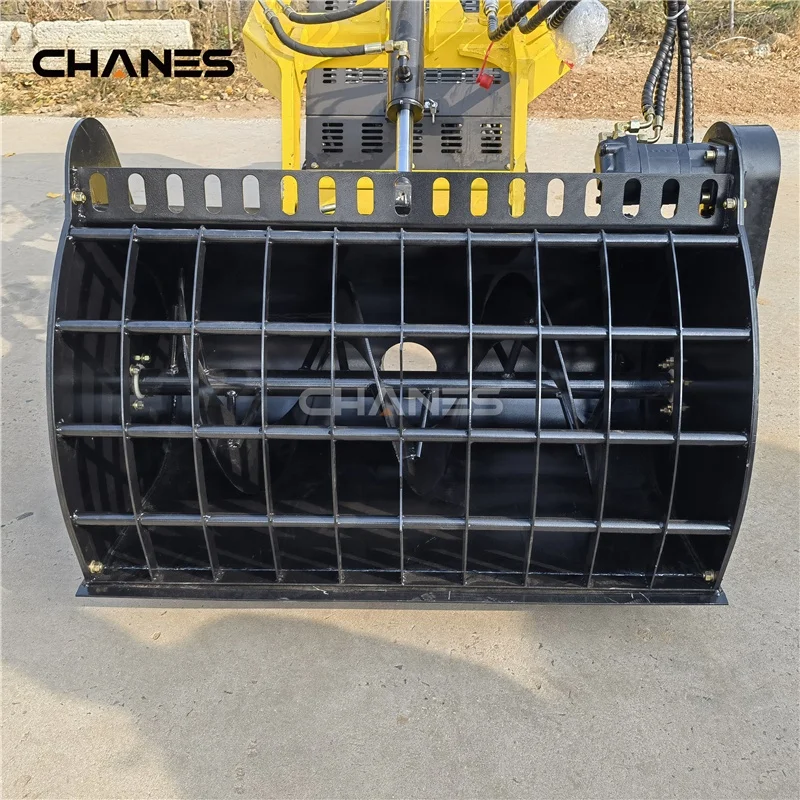 China diesel mini skid  steer loader  tracked  attachment concrete mixer bucket loader for sale 2024