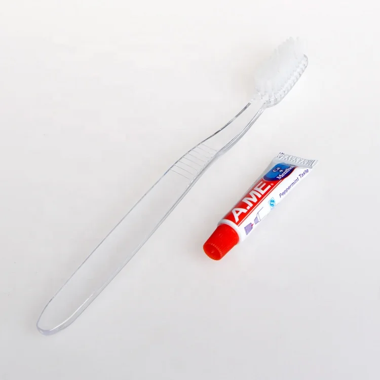 Custom cheap hotel dental kit disposable toothbrush with toothpaste