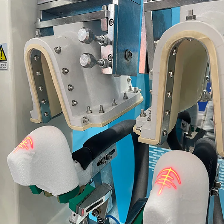 Suitable for all kinds of casual shoes back part forming M / c with four airbag double cold back part molding machine