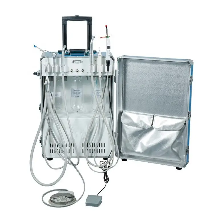 Mobile dental unit with built in air compressor suction unit veterinary pet medical dental supply