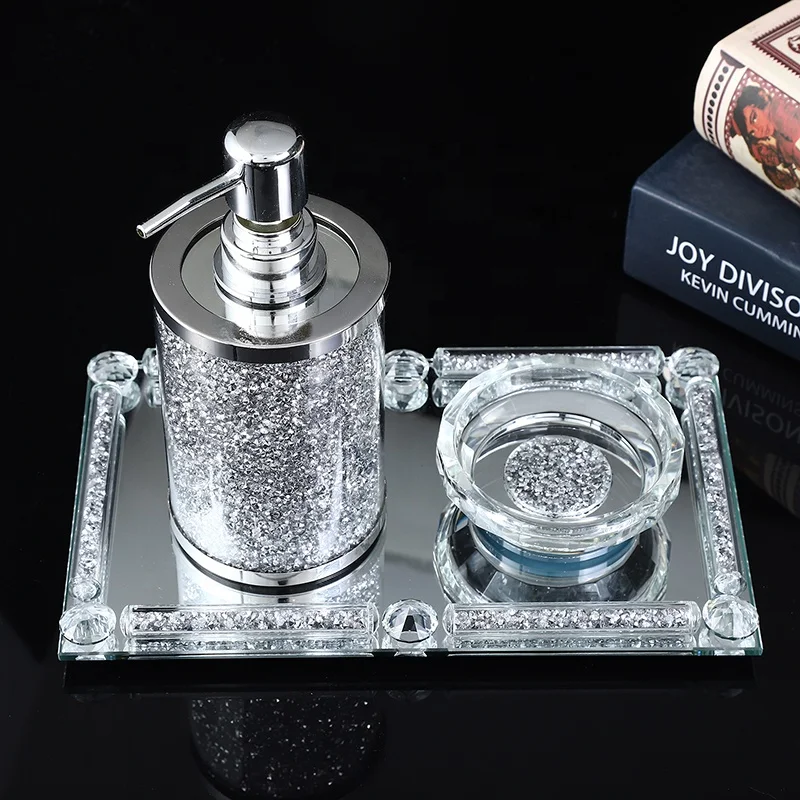 Hot Sell Bathroom Factory Price Wholesale Direct Sales Gold Silver Crystal Washing Set