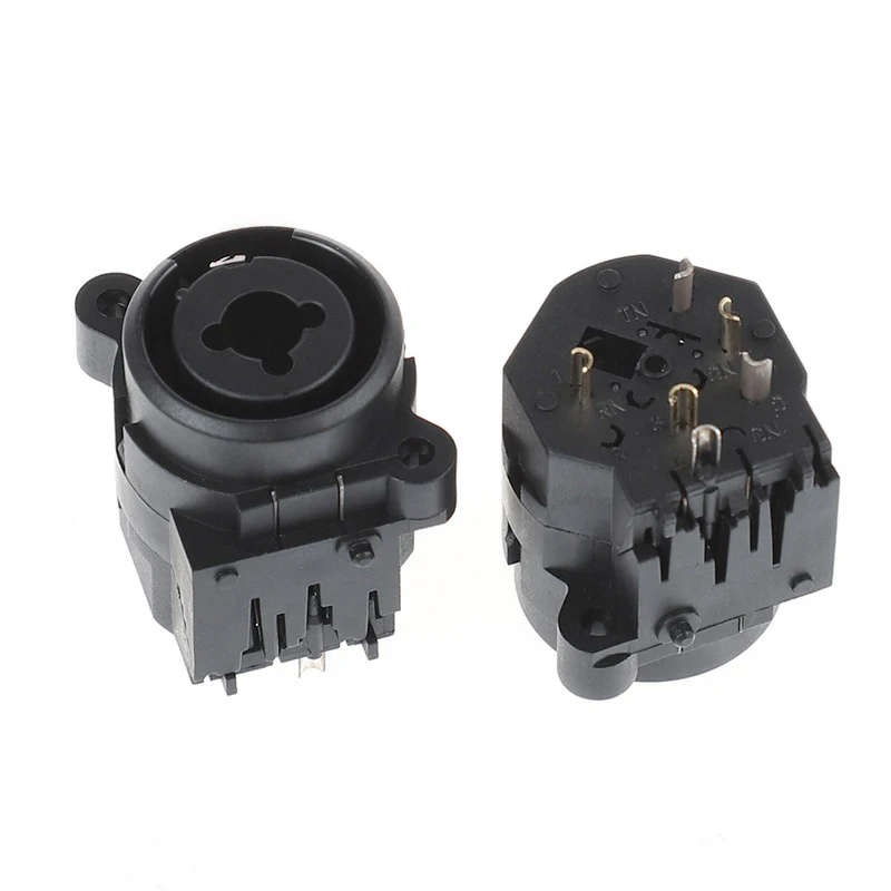 2pcs/lot 6 pin XLR-PJ-03 Male To 1/4 In Trs Female Cable Adapter Microphone Mic Cord Adapter Zinc Alloy Connector Converter Adap