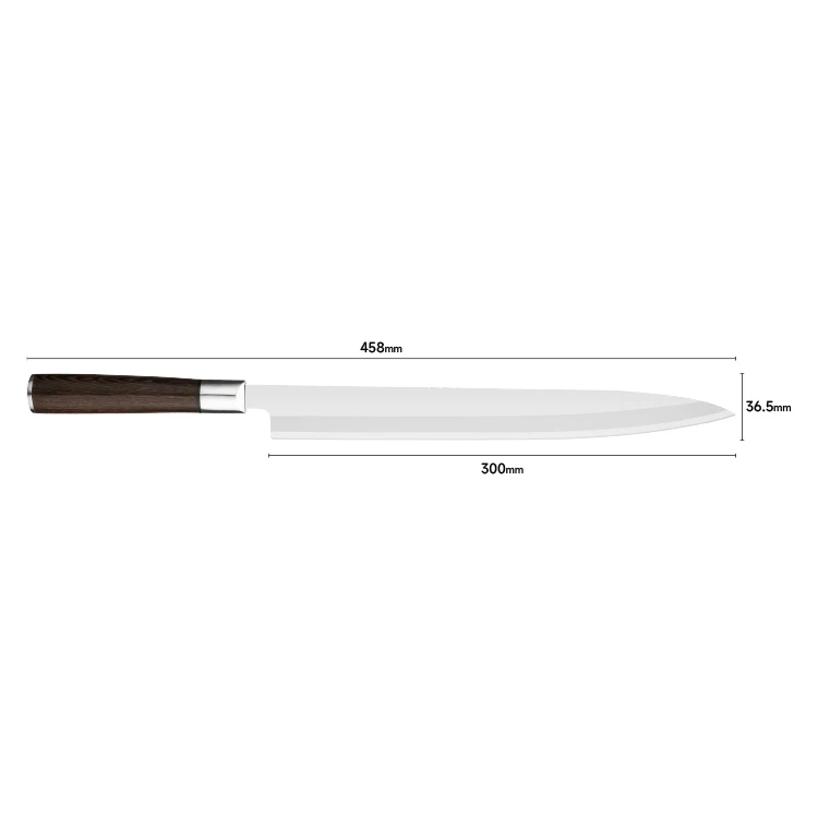 Japanese 300mm Slicing Sashimi Knife 5cr15 Sakimaru Sushi Knives Stainless Steel Sushi Knife With Wenge Wood Handle