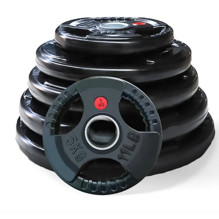wholesale rubber gym fitness barbell lifting Grip dumbbell weight Plates/ bumper plate