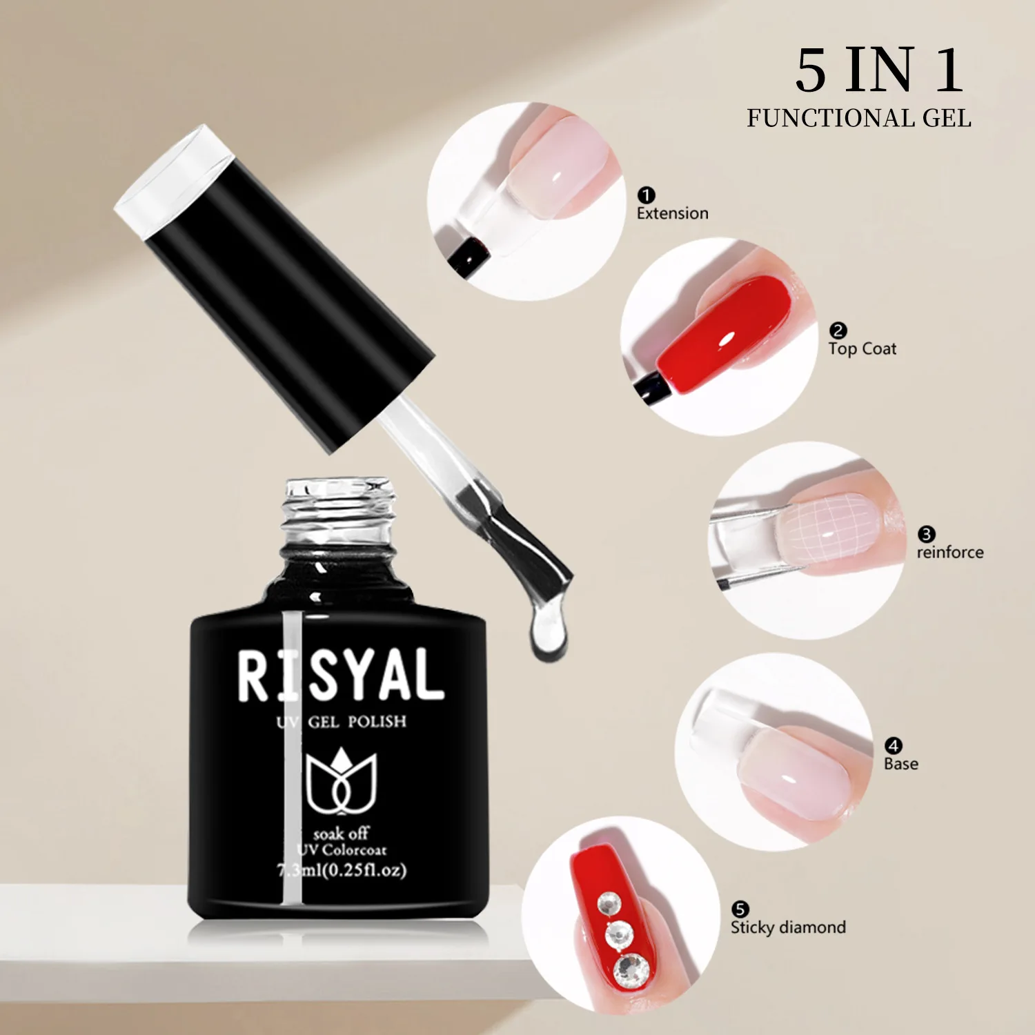 24pcs/set Long-Lasting UV Gel Nail Polish Set Functional Glue with Base Coat Top Coat Nail Art Polish