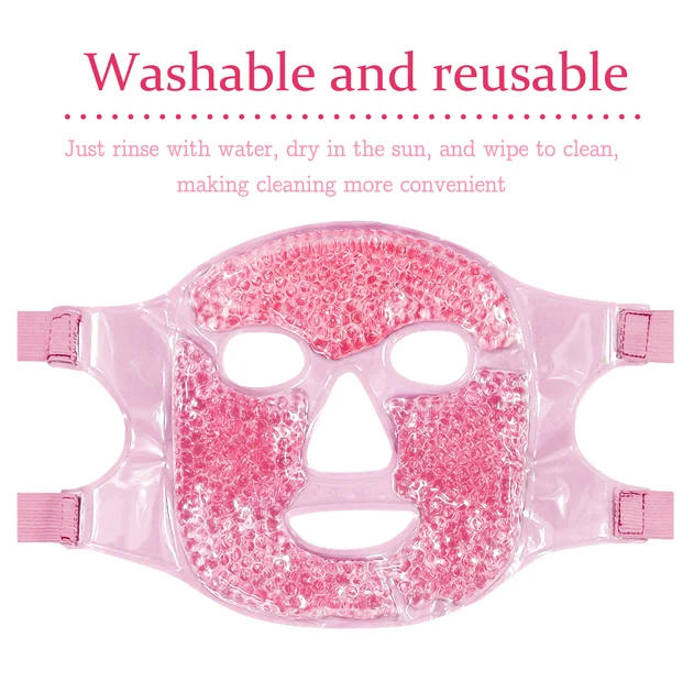 OEM 1PCS Cold Hot Compress Gel Ice Facial Mask with Gel Beads Reduce Eye Puffiness Relief Face Puffiness Sleeping Therapeutic