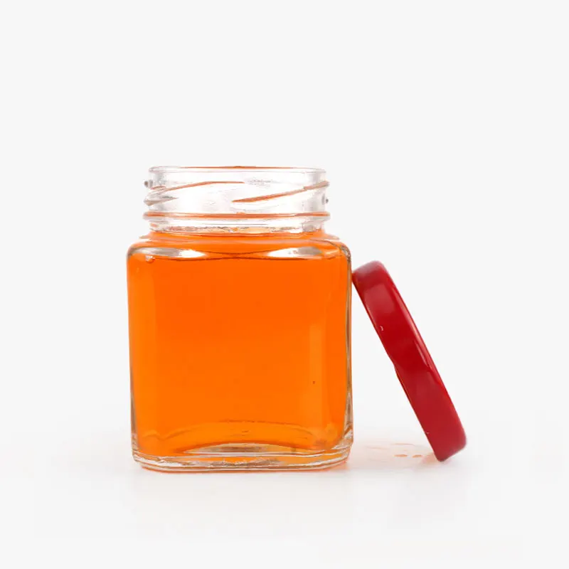 Wholesale Glass Square Multi-functional Honey Bottle Pickles Chili Sauce Jam Special Jar Glass Empty Bottle