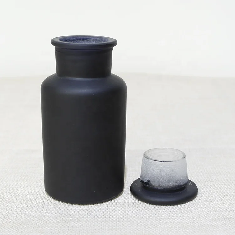 250ml/500ml Black apothecary jar,wholesale glass apothecary jars