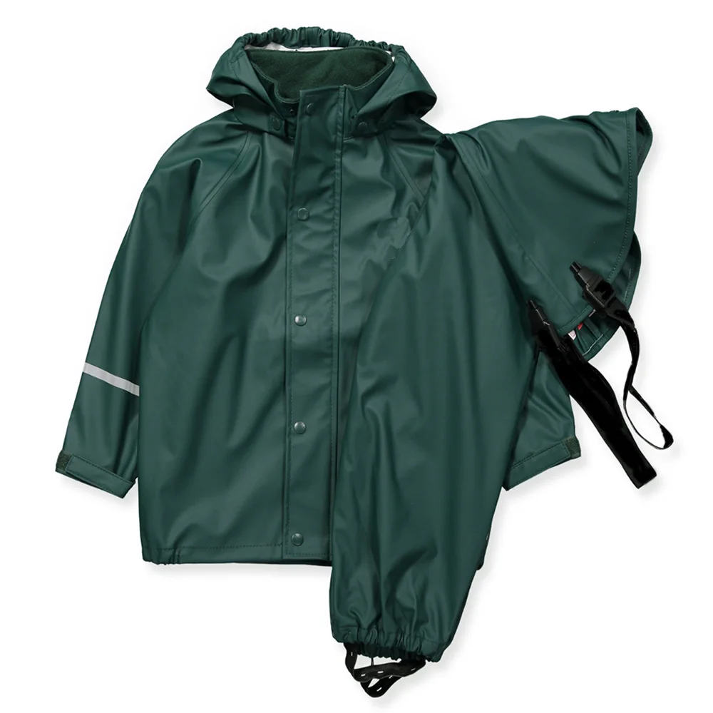 
New Children Overall Rain Suit Cute Boys Cartoon Rain Jacket Camo Waterproof Pu Coated Durable Nylon Kids Raincoat One Piece 