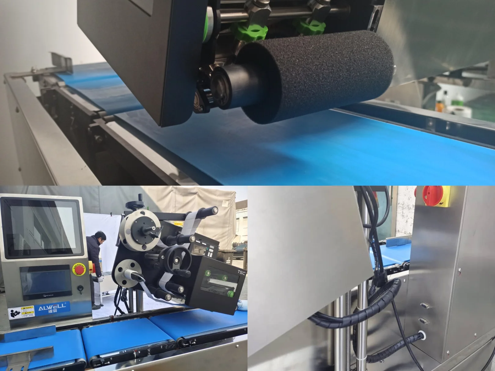 Checkweigher labeling machine RS232 ERP system check weigher printing labeling machine price label printing machine