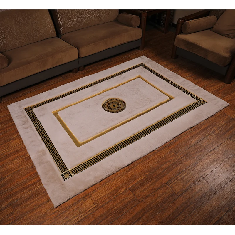 Faux Rabbit Fur Area Rug Shaggy Wool Carpet for Bedroom Living Room Home Decor Bedside Rug Extremely Comfortable Floor Mats