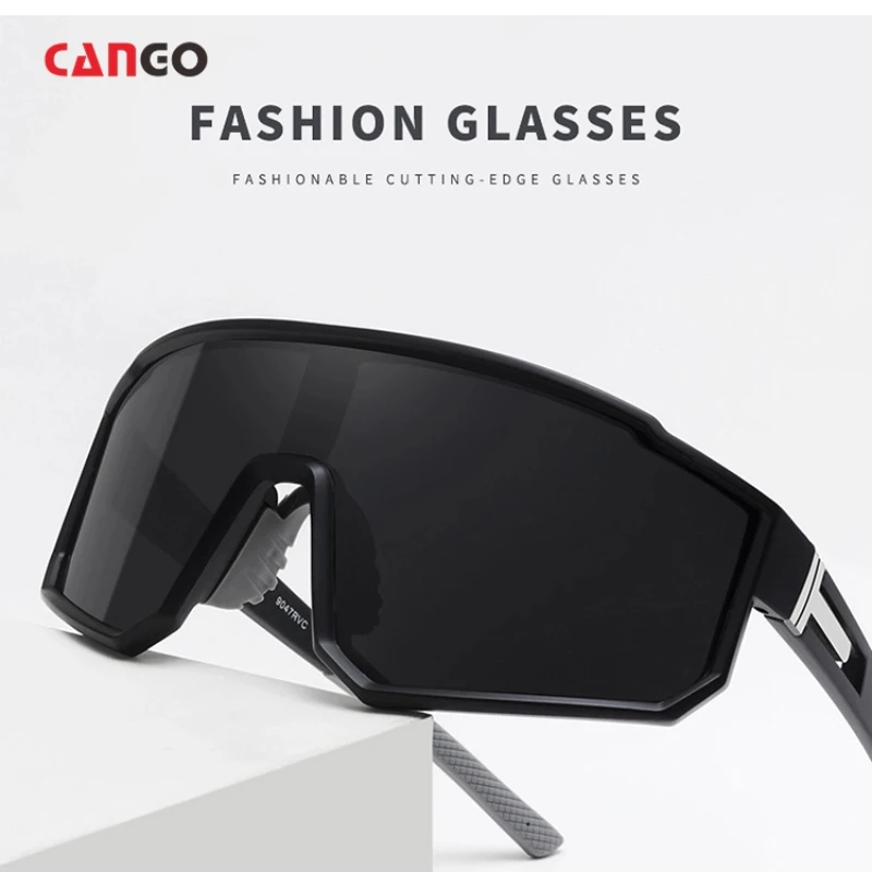 Cango Mens Cycling Sport Glasses Motorcycle Custom Logo Windproof Sunglasses Polarized Running Glasses