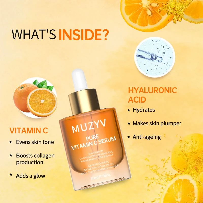 Private Label Glow Serum Removes Dark Spot Acne 30ml Anti-aging Oxidant Vitamin C Serum for Woman